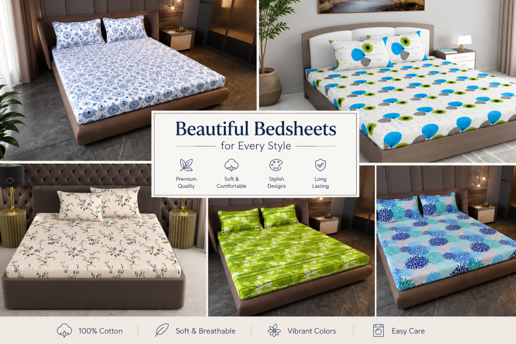 buy pure cotton bedsheets